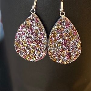 Chunky glitter dangle  earrings